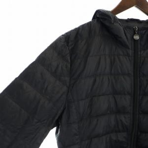 EMPORIO ARMANI ダウンジャケット フード ロゴ ジップアップ 長袖 ロゴ XL 黒 ブラック 8NPB02-PN29Z