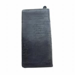 Berluti サンタル スクリット レザー ジップ ロング ウォレット ブラック