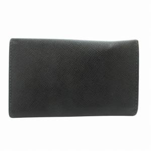 PRADA 6連 キーケース 三角 トライアングル プレート ロゴ サフィアーノ レザー 黒 ブラック