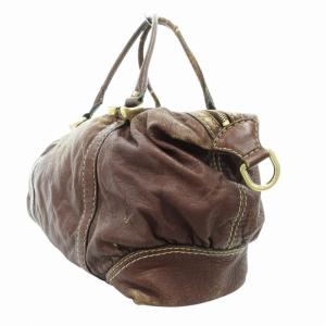 GUCCI ハンドバッグ ミニボストン 裏地総柄 ロゴ レザー 189892 茶 ブラウン