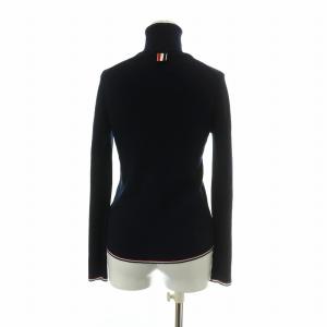 THOM BROWNE ニット セーター ウール 長袖 タートルネック トリコロール 2 M 紺 ネイビー