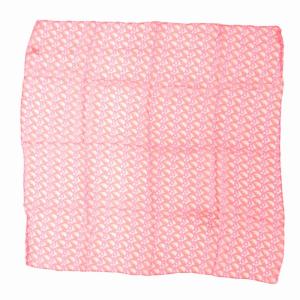 スカーフ ハンカチ トロッター ロゴ 総柄 絹 シルク ピンク /FT GY18