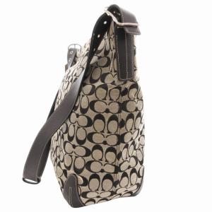 COACH 6083 シグネチャー  ダッフルショルダーバッグ 斜め掛け クロスボディ キャンバス レザー ベージュ 黒 ブラック