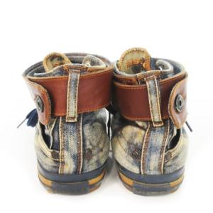 DIESEL EXPOBAND スニーカー ハイカット デニム レースアップ レザーベルト ヴィンテージ加工 28cm
