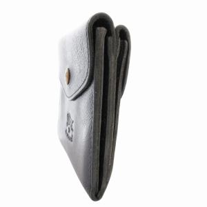 IL BISONTE 二つ折り財布 ウォレット ロゴ レザー 紺 ネイビー