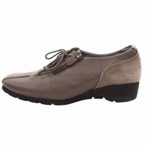 ペダラ pedala ウォーキングシューズ コンフォート ジップ 切替 スエード レザー 24cm グレー