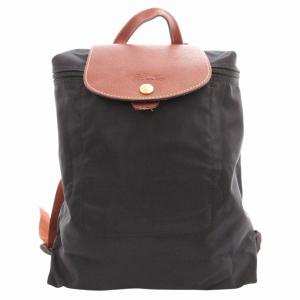 Longchamp ル プリアージュ LE PLIAGE リュックサック デイバッグ ロゴ ナイロン レザー 黒 ブラック