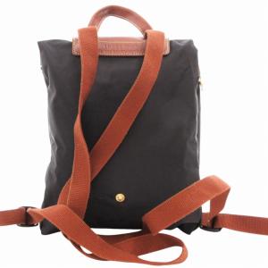 Longchamp ル プリアージュ LE PLIAGE リュックサック デイバッグ ロゴ ナイロン レザー 黒 ブラック
