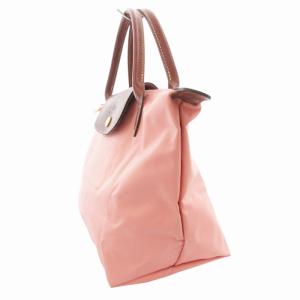 Longchamp ル プリアージュ Le Pliage ハンドバッグ トート 折り畳み ロゴ ナイロン レザー ピンク /GV