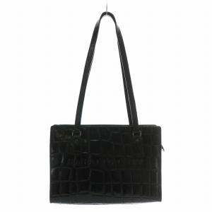 トートバッグ クロコ型押し ブラック