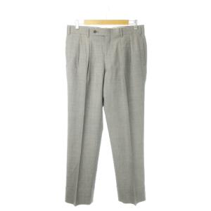 パンツ スラックス ストレート センタープレス 絹 シルク混 88 グレー
