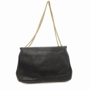 VALENTINO GARAVANI ショルダーバッグ レザー ロゴ チェーンショルダー 黒