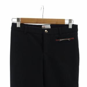 GUCCI EQUESTRIAN スキニー パンツ ホースビット シェリーライン ストレッチ 38 M 黒 ブラック