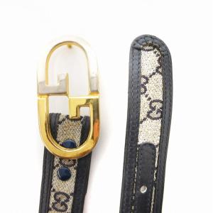 希少】GUCCI レザーベルト ロゴ刻印 シグネチャーGG 紳士 MENS