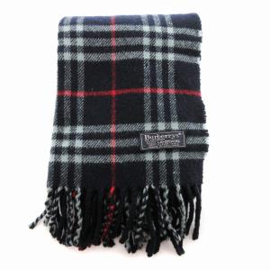burberrys ヴィンテージ マフラー チェック柄 ネイビー