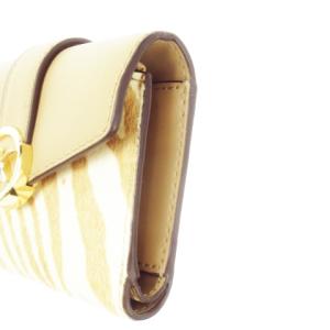 MICHAEL KORS 三つ折り財布 ウォレット コンパクト 小銭入れあり レザー ハラコ アニマル ゼブラ柄 ロゴ ベージュ