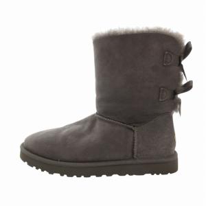 UGG australia バックリボンムートンブーツ スウェード ボア 25.0cm グレー F27114D