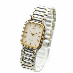 SEIKO ドルチェ DOLCE 腕時計 ウォッチ クォーツ スクエア ロゴ ローマン ゴールド色 シルバー色 8N41-5060