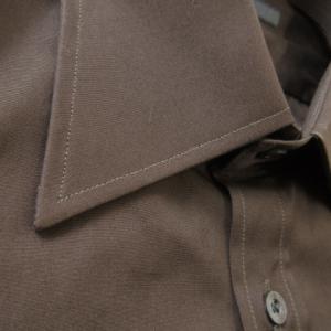 GUCCI タグ付き シャツ 長袖 コットン 38 M 茶 ブラウン