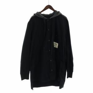 DIESEL カバーオール ミリタリー 長袖 ミドル ロゴ フード付き XL 黒 ブラック GY27