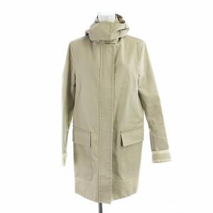 フーデットコート 比翼ボタン 長袖 ミドル フード付き S グレー GY18 /MQ