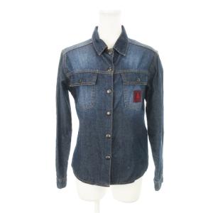 デニムシャツ ジャケット ダンガリー ロゴ ワンポイント 44 S 青 ブルー /AH10 GY18