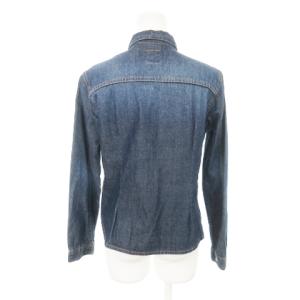 DOLCE&GABBANA デニムシャツ ジャケット ダンガリー ロゴ ワンポイント 44 S 青 ブルー /AH10 GY18