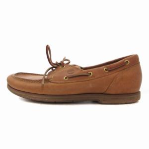 Timberland モカシン レザーシューズ 本革 ロゴ 10W 28.0cm 茶 ブラウン /FT GY18