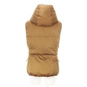 BURBERRY LONDON ダウンベスト フード 裏ノバチェック ロゴ 38 M 茶 ブラウン
