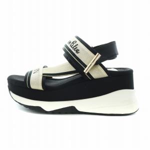 LANVIN en Bleu プラットフォーム バックストラップ サンダル 厚底 S 22-22.5cm 黒 ブラック 542710 GY13