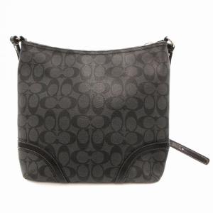 COACH ショルダーバッグ シグネチャー ロゴ レザー切替 総柄 黒 F18926