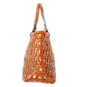 kate spade new york 編み込みハンドバッグ レザー 透け感 リゾート 茶 ブラウン /CK4 GY13