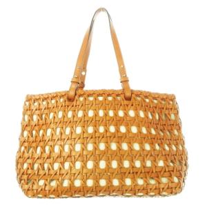 kate spade new york 編み込みハンドバッグ レザー 透け感 リゾート 茶 ブラウン /CK4 GY13