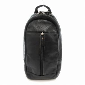 70811 ボディバッグ スリングバッグ ワンショルダー レザー 黒