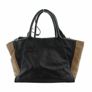 SEE BY CHLOE トートバッグ ショルダー 2WAY ハンド レザー ロゴプレート ゴールド金具 黒 ブラック GY11