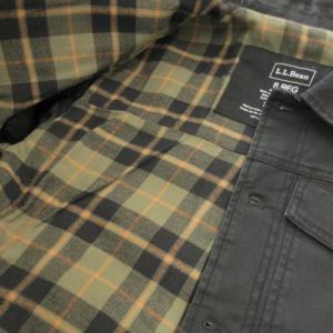 L.L.BEAN ジャケット デニム Gジャン ジージャン 裏地チェック柄 アウトドア S グレー /AO4 GY13