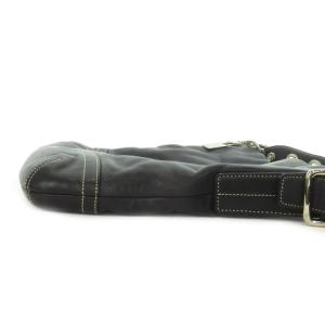 COACH ヴィンテージ オールドコーチ ショルダーバッグ レザー ベルト タッセル ロゴチャーム 黒 ブラック