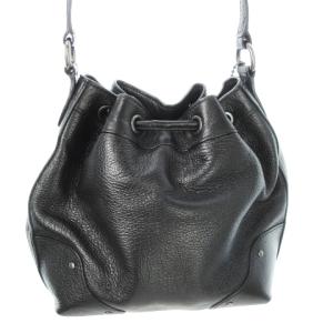 COACH ミッキー ベビー ドローストリング クロスボディー 巾着バッグ ショルダーバッグ レザー ロゴ 黒 ブラック