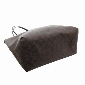 COACH シグネチャー トートバッグ リバーシブル PVC ロゴ金具 茶 ブラウン 黒 ブラック