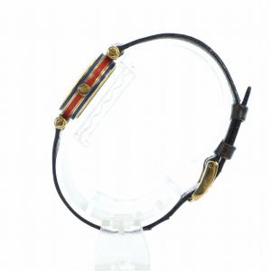 GUCCI 腕時計 ウォッチ クォーツ シェリーライン インターロッキングG ローマン ロゴ ゴールド文字盤 GG レザーベルト ゴールド色