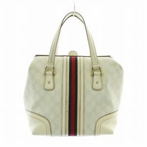 GUCCI ハンドバッグ ドクターバッグ PVC GG柄 シェリーライン ホワイト 146002