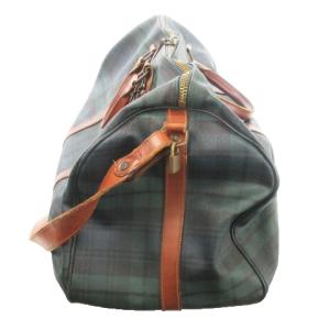 POLO RALPH LAUREN ボストンバッグ 2way ショルダーバッグ 旅行バッグ PVC チェック ロゴ 緑 グリーン /AO1
