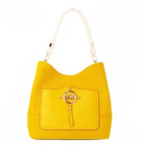 ハンドバッグ トートバッグ ワンハンドル キャンバス 切替 レザー ロゴ 黄 イエロー /AO4 GY18