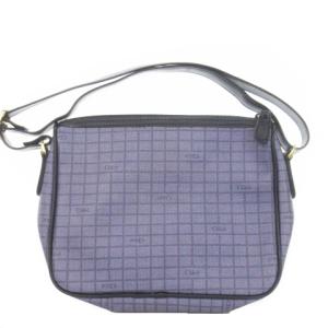 Chloe ショルダーバッグ PVC レザー ロゴ 格子柄 青 ブルー /AH1 GY18