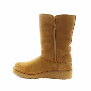 アミ AMIE クラシックブーツ ムートン ショート スエード ロゴ US7 24cm 茶 ブラウン 1013428