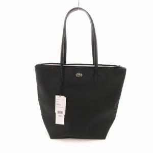 LACOSTE タグ付き バーティカルトートバッグ PVC L1212モチーフ 黒 ブラック