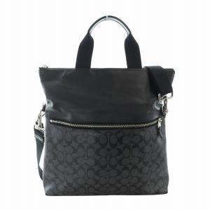 COACH チャールズ フォルド オーバー CHARLES Fold over ショルダーバッグ トート 2WAY レザー PVC ロゴ
