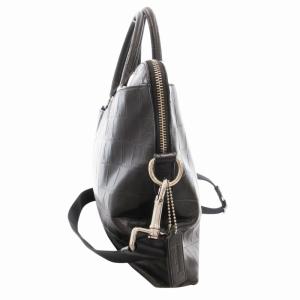 COACH F72970 ハンドバッグ ビジネス ショルダー 2WAY 斜め掛け ロゴ レザー クロコダイル型押し 黒 ブラック