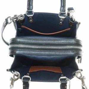 COACH ローグ 20 プラッド プリント ハンドバッグ ショルダー 2WAY レザー チェック柄 黒 ブラック 紺 ネイビー 緑 グリーン