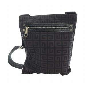 GIVENCHY ショルダーバッグ ロゴ 総柄 ナイロンキャンバス スクエア 茶 ブラウン GY11 /MQ